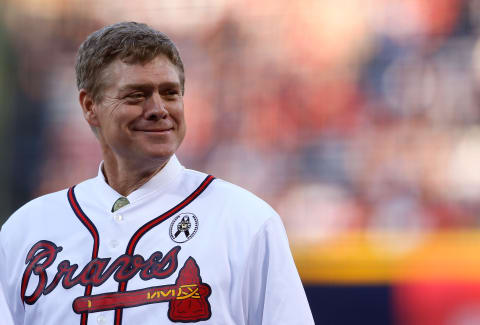 ATLANTA, GA – APRIL 01: Former Atlanta Brave Dale Murphy stands on the field prior to the game against the Philadelphia Phillies during Opening Day at Turner Field on April 1, 2013 in Atlanta, Georgia. (Photo by Kevin C. Cox/Getty Images)