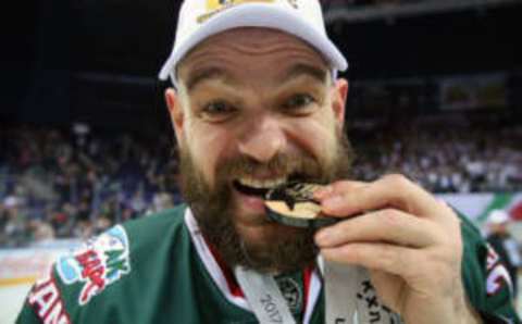 Ak Bars player Andrei Markov (Photo by Roman Kruchinin / AFP) (Photo credit should read ROMAN KRUCHININ/AFP/Getty Images)