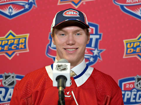 Jul 8, 2022; Montreal, Quebec, CANADA; Owen Beck of the Montreal Canadiens. Mandatory Credit: Eric Bolte-USA TODAY Sports