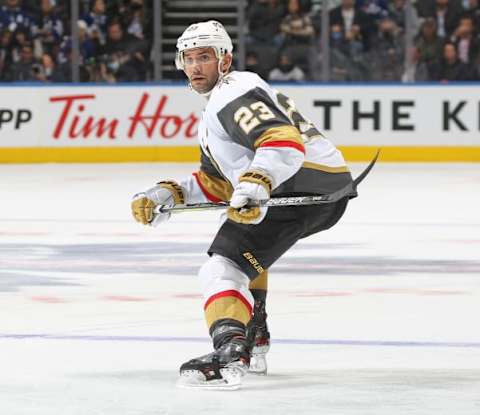 Alec Martinez for the Vegas Golden Knights. (Photo by Claus Andersen/Getty Images)