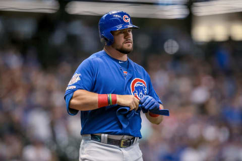 Kyle Schwarber: Four more walks vs. the Pirates. (Photo by Dylan Buell/Getty Images)