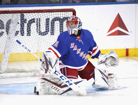 Igor Shesterkin #31 of the New York Rangers. (Photo by Bruce Bennett/Getty Images)