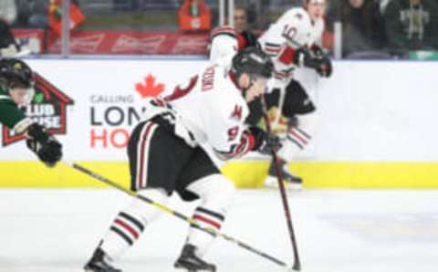 LONDON, ON – FEBRUARY 13: Nick Suzuki #9 (Photo by Tom Szczerbowski/Getty Images)