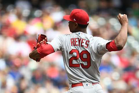 MILWAUKEE, WI – MAY 30: Alex Reyes #29 of the St. Louis Cardinals throws a pitch during a game against the Milwaukee Brewers at Miller Park on May 30, 2018 in Milwaukee, Wisconsin. (Photo by Stacy Revere/Getty Images)