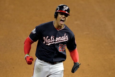 Juan Soto #22 of the Washington Nationals (Photo by Bob Levey/Getty Images)