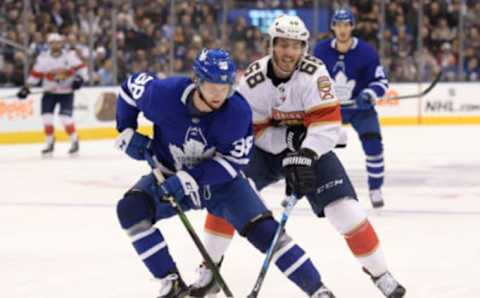 Feb 3, 2020; Toronto, Ontario, CAN; Toronto Maple Leafs defenseman Rasmus Sandin (38)   Mandatory Credit: Dan Hamilton-USA TODAY Sports