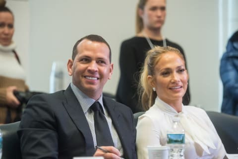 NEW YORK, NY – MARCH 04: Alex Rodriguez and Jennifer Lopez attend the “Project Destined” Yankees Shark Tank Presentations at Yankee Stadium on March 4, 2018 in New York City. (Photo by Mark Sagliocco/Getty Images)