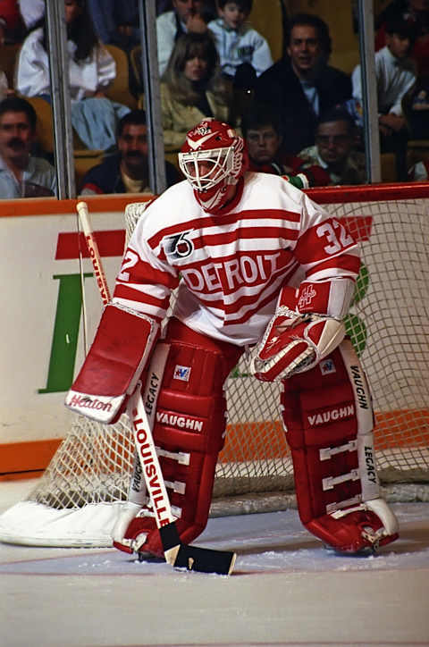 Tim Chevaldae #32, Detroit Red Wings. (Photo by Graig Abel Collection/Getty Images)