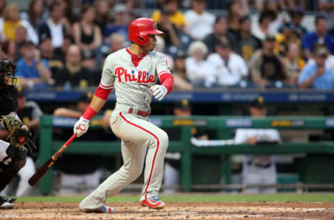 Hitting over .300 Has Cemented Hernandez’s Standing with the Phils. Photo by Charles LeClaire – USA TODAY Sports.