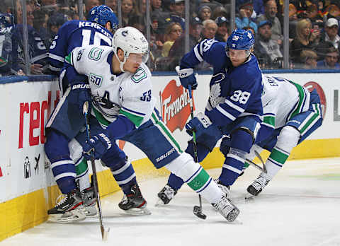 TORONTO, ON – FEBRUARY 29:   The Maple Leafs defeated the Canucks 4-2. (Photo by Claus Andersen/Getty Images)