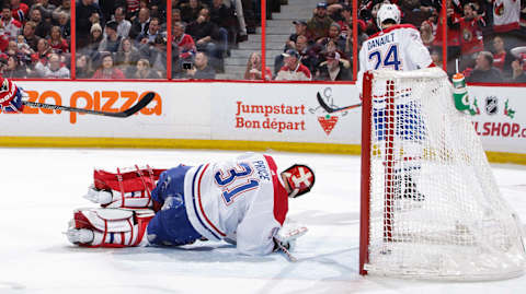 OTTAWA, ON – DECEMBER 6: Carey Price #31 of the Montreal Canadiens lies on the ice after allowing a power-play goal by Colin White #36 of the Ottawa Senators in the second period at Canadian Tire Centre on December 6, 2018 in Ottawa, Ontario, Canada. (Photo by Jana Chytilova/Freestyle Photography/Getty Images)