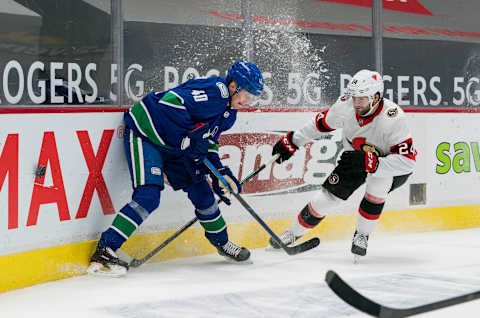 Vancouver Canucks forward Elias Pettersson (40). Mandatory Credit: Bob Frid-USA TODAY Sports