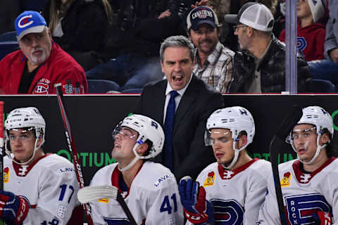 LAVAL, QC – DECEMBER 10: Head coach of the Laval Rocket Joel Bouchard. (Photo by Minas Panagiotakis/Getty Images)