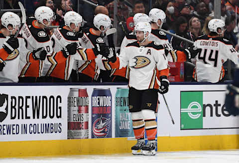 Adam Henrique #14 of the Anaheim Ducks. (Photo by Emilee Chinn/Getty Images)