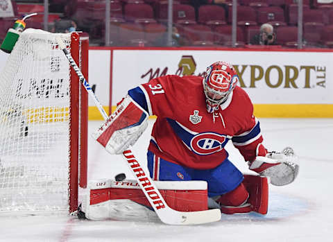 Jul 5, 2021; Montreal, Quebec, CAN; Montreal Canadiens goaltender Carey Price. Mandatory Credit: Eric Bolte-USA TODAY Sports