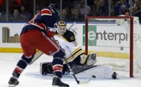 Oct 26, 2016; New York, NY, USA; Boston Bruins goalie Zane McIntyre (31) Mandatory Credit: Adam Hunger-USA TODAY Sports