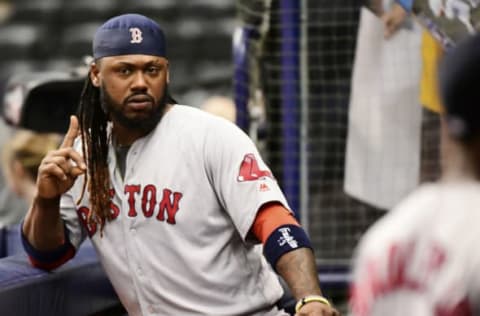 ST PETERSBURG, FL – MAY 23: Hanley Ramirez #13 of the Boston Red Sox poses before taking the field against the Tampa Bay Rays on May 23, 2018 at Tropicana Field in St Petersburg, Florida.(Photo by Julio Aguilar/Getty Images)