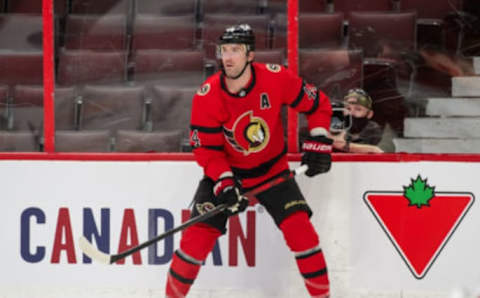 OTTAWA, ON – MARCH 14: Erik Gudbranson #44 of the Ottawa Senators skates against the Toronto Maple Leafs at Canadian Tire Centre on March 14, 2021 in Ottawa, Ontario, Canada. (Photo by Matt Zambonin/Freestyle Photography/Getty Images)