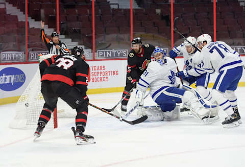 Frederik Andersen #31 of the Toronto Maple Leafs. (Photo by Matt Zambonin/Freestyle Photography/Getty Images)