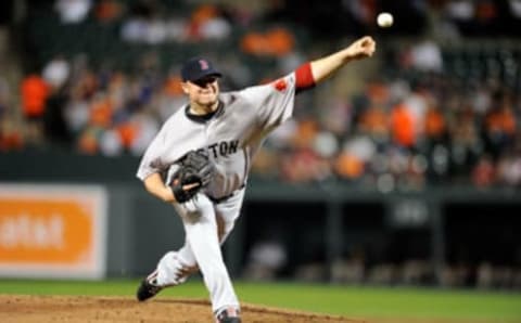 BALTIMORE, MD – SEPTEMBER 28: Jon Lester #31 of the Boston Red Sox pitches against the Baltimore Orioles at Oriole Park at Camden Yards on September 28, 2011 in Baltimore, Maryland. (Photo by Greg Fiume/Getty Images)