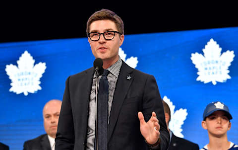 Jun 22, 2018; Dallas, TX, USA; Toronto Maple Leafs general manager Kyle Dubas  . Mandatory Credit: Jerome Miron-USA TODAY Sports