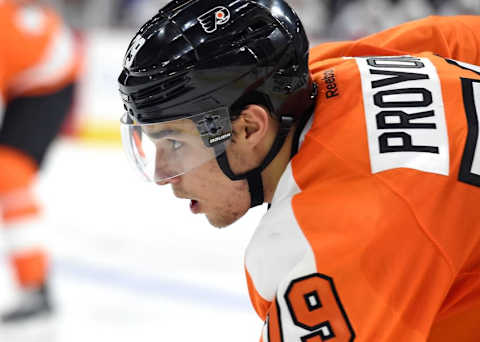 Sep 21, 2015; Philadelphia, PA, USA; Philadelphia Flyers defenseman Ivan Provorov (79) during a preseason game against the New York Islanders at PPL Center. The Flyers defeated the Islanders, 5-3. Mandatory Credit: Eric Hartline-USA TODAY Sports