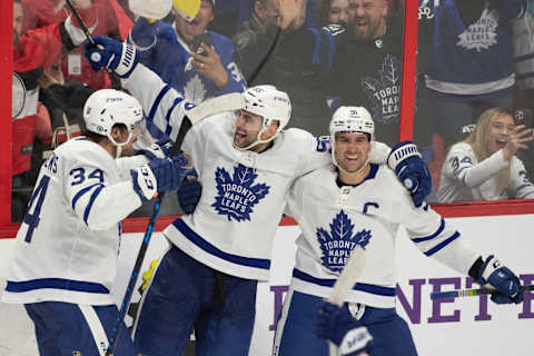 Apr 16, 2022; Ottawa, Ontario, CAN; Toronto Maple Leafs   Mandatory Credit: Marc DesRosiers-USA TODAY Sports