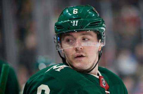 ST PAUL, MINNESOTA – JANUARY 05: Ryan Donato #6 of the Minnesota Wild looks on during the game against the Calgary Flames at Xcel Energy Center on January 5, 2020, in St Paul, Minnesota. The Flames defeated the Wild 5-4 in a shootout. (Photo by Hannah Foslien/Getty Images)