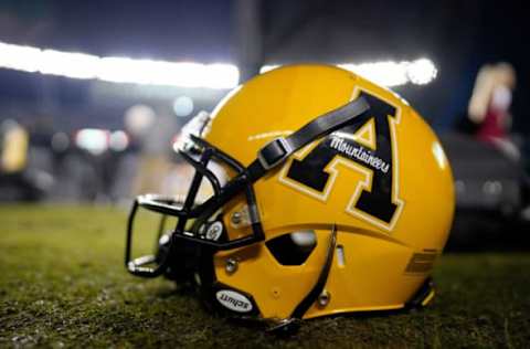 COLUMBIA, SOUTH CAROLINA – NOVEMBER 09: An Appalachian State Mountaineers helmet in the second half during their game against the South Carolina Gamecocks at Williams-Brice Stadium on November 09, 2019 in Columbia, South Carolina. (Photo by Jacob Kupferman/Getty Images)