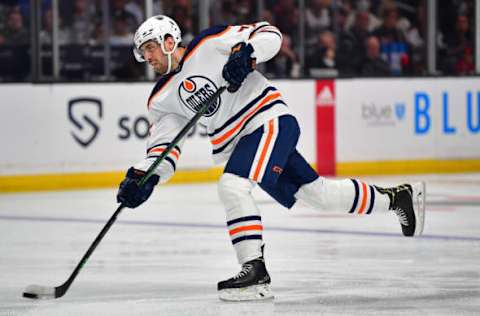 Edmonton Oilers Evan Bouchard #75 Mandatory Credit: Gary A. Vasquez-USA TODAY Sports