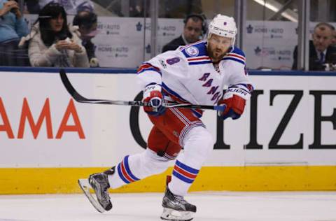 NHL Power Rankings: New York Rangers defenseman Kevin Klein (8) skates against the Toronto Maple Leafs at the Air Canada Centre. New York defeated Toronto 5-2. Mandatory Credit: John E. Sokolowski-USA TODAY Sports