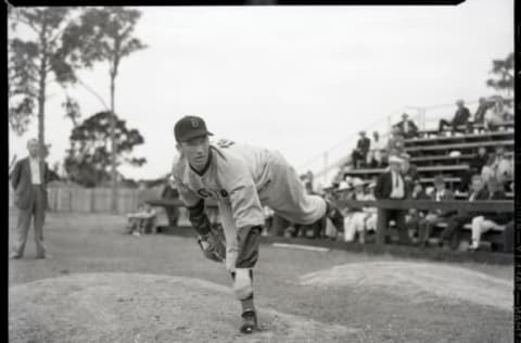 (Original Caption) 3/7/1936-Sarasota, FL: Robert M. “Lefty” Grove, ace Red Sox pitcher, practicing at the spring training camp in Sarasota.