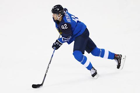 GANGNEUNG, SOUTH KOREA – FEBRUARY 15: Miro Heiskanen of Finland in action during the Men’s Ice Hockey Preliminary Round Group C game on day six of the PyeongChang 2018 Winter Olympic Games at Gangneung Hockey Centre on February 15, 2018 in Gangneung, South Korea. (Photo by Dean Mouhtaropoulos/Getty Images)