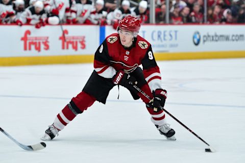 Arizona Coyotes center Clayton Keller (9): Matt Kartozian-USA TODAY Sports