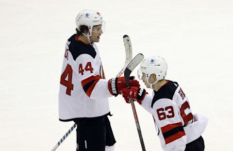 New Jersey Devils left wing Miles Wood (44): (Charles LeClaire-USA TODAY Sports)