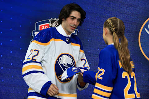 MONTREAL, QUEBEC – JULY 07: Matthew Savoie is drafted by the Buffalo Sabres during Round One of the 2022 Upper Deck NHL Draft at Bell Centre on July 07, 2022 in Montreal, Quebec, Canada. (Photo by Bruce Bennett/Getty Images)