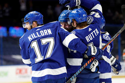 Tampa Bay Lightning left wing Ross Colton (79. Mandatory Credit: Kim Klement-USA TODAY Sports