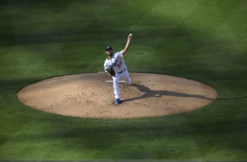 LOS ANGELES, CA – MAY 31: Clayton Kershaw #22 of the Los Angeles Dodgers pitches against the Philadelphia Phillies in the third inning at Dodger Stadium on May 31, 2018 in Los Angeles, California. (Photo by John McCoy/Getty Images)