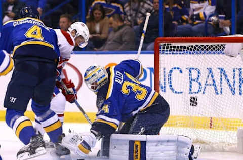 NHL Power Rankings: Montreal Canadiens left wing Paul Byron (41) scores a goal as St. Louis Blues goalie Jake Allen (34) cannot cover the puck during the first period at Scottrade Center. Mandatory Credit: Billy Hurst-USA TODAY Sports