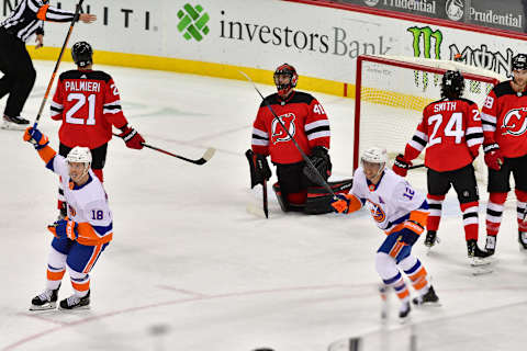 New Jersey Devils. Mandatory Credit: Catalina Fragoso-USA TODAY Sports