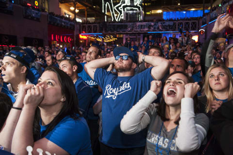 KANSAS CITY, MO – OCTOBER 29: Kansas City Royals fans react to their team’s defeat in the Power and Light District during Game Seven of the World Series on October 29, 2014 in Kansas City, Missouri. Thousands of fans gathered to watch the Kansas City Royals take on the San Francisco Giants. (Photo by Julie Denesha/Getty Images)