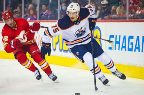 Evan Bouchard #75, Edmonton Oilers Mandatory Credit: Sergei Belski-USA TODAY Sports