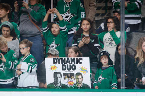 DALLAS, TX – FEBRUARY 28: Dallas Stars fans cheer on their team against the Pittsburgh Penguins at the American Airlines Center on February 28, 2017 in Dallas, Texas. (Photo by Glenn James/NHLI via Getty Images) *** Local Caption ***