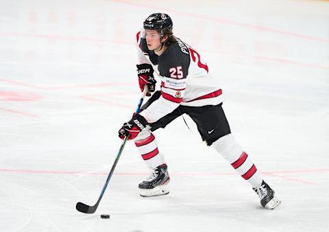 Owen Power #25 of Canada. (Photo by EyesWideOpen/Getty Images)