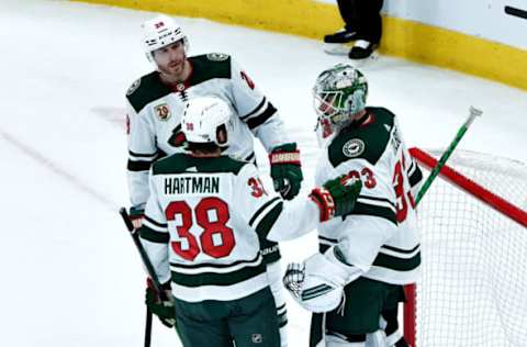 Cam Talbot & Ryan Hartman (Mandatory Credit: Matt Kartozian-USA TODAY Sports)