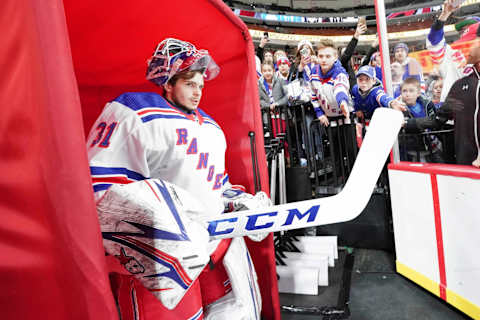 New York Rangers goaltender Igor Shesterkin (31) . Mandatory Credit: James Guillory-USA TODAY Sports