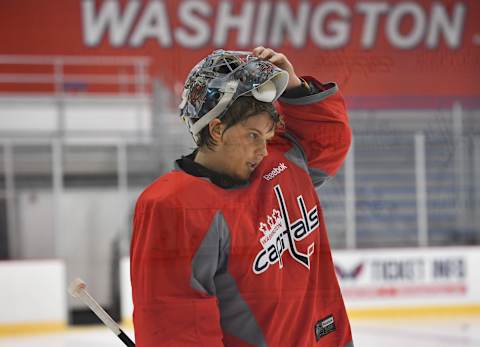 ARLINGTON, VA – JUNE 29: Capitals prospect goalie Ilya Samsonov during camp at Kettler Capitals Iceplex on June 29, 2016 in Arlington, Va. (Photo by Ricky Carioti/The Washington Post via Getty Images)