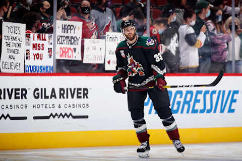 GLENDALE, ARIZONA – MAY 05: Alex Goligoski #33 of the Arizona Coyotes . (Photo by Christian Petersen/Getty Images)