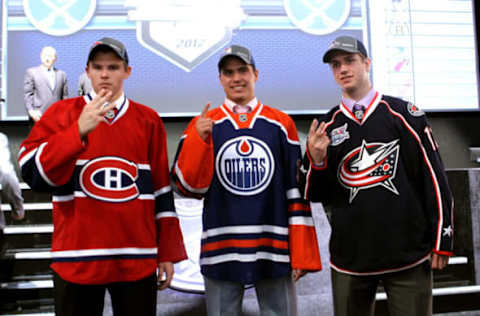 First Three Overall Picks for the 2012 Draft (Photo by Bruce Bennett/Getty Images)