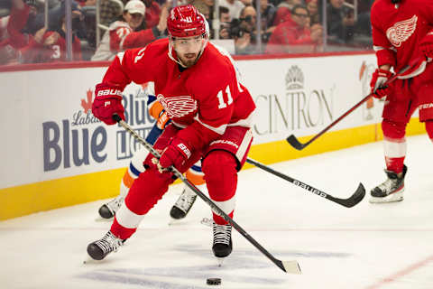 Dec 14, 2021; Detroit, Michigan, USA; Filip Zadina. Mandatory Credit: Raj Mehta-USA TODAY Sports